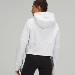 Grey oversized scuba half zip hoodie